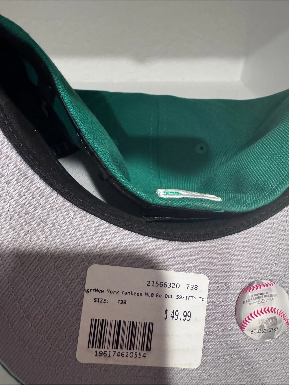New Era Kids' Green NY Yankees Fitted Cap with White Logo